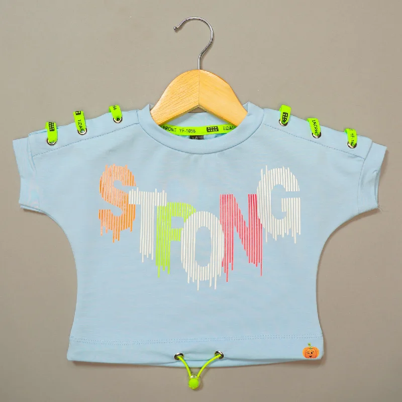 women's tops for vintage fashion enthusiastsTypography Printed Top For Kids