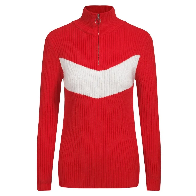 women's tops for those who want to add a pop of color to their outfitsWomen's red vintage turtleneck sweater top