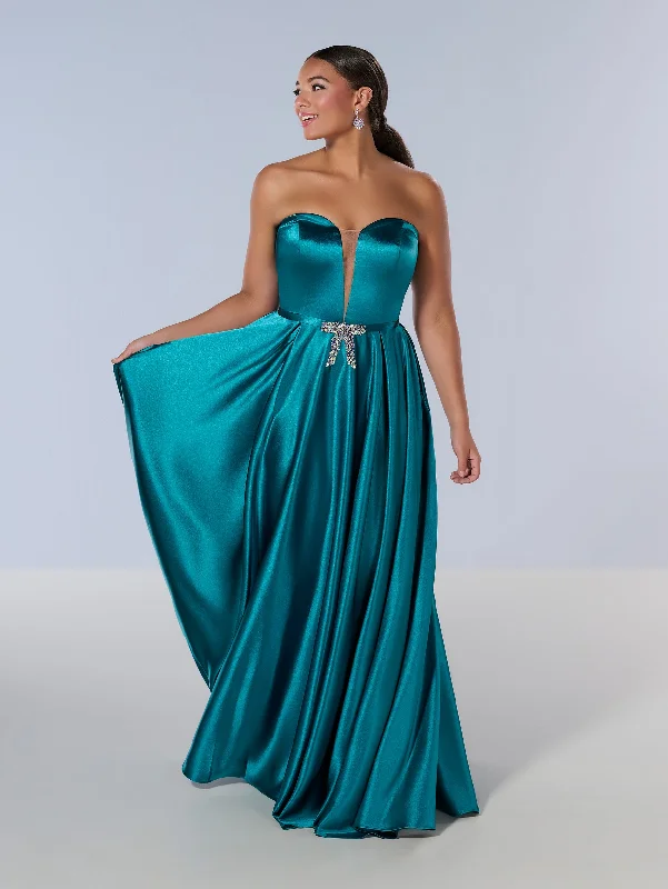 Formal Dress for Grammy AwardsCurvy Charmeuse Strapless Gown by Tiffany Designs 16219