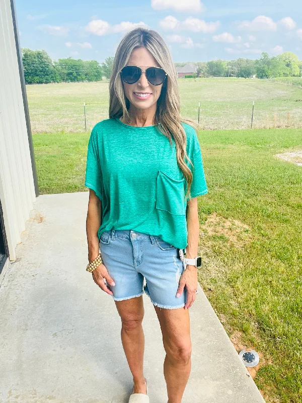 affordable women's topsSUMMER BEST TOP- KELLY GREEN--FLASH SALE