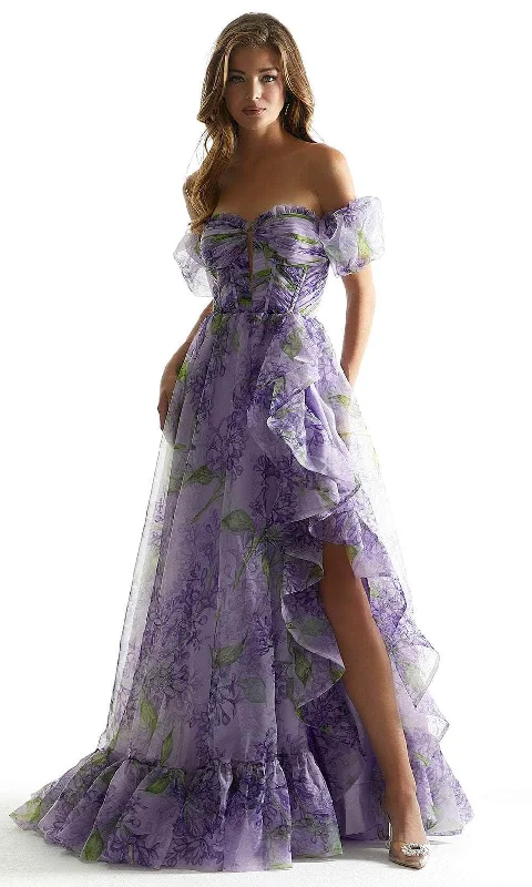 spaghetti strap prom dressesMori Lee 49007 - Strapless Floral Printed Prom Gown