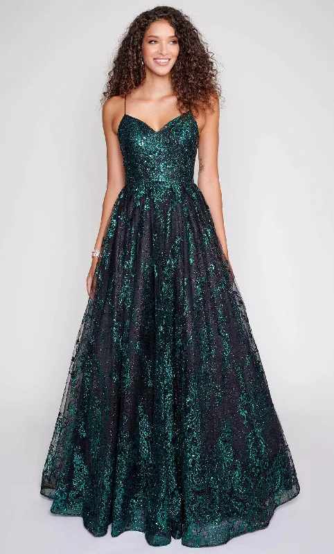 prom dresses with sheer overlaysNina Canacci 4300 - Sequin Embellished Sleeveless Prom Gown