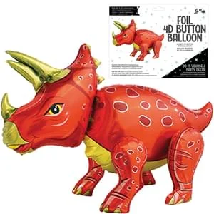 women's tops with unique designsAir Filled Red Playful Triceratops Dinosaur 4d Balloon 36" | 1ct