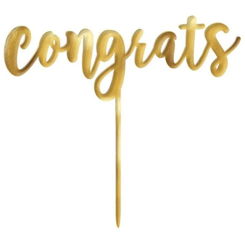 women's tops for relaxed weekendsCongrats Cake Topper - Gold