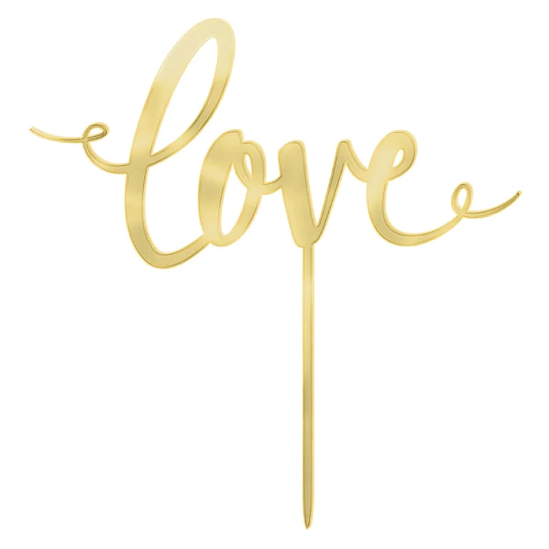 women's tops for those who want to create outfits that reflect their personal style and sense of fashionGold Love Cake Topper | 1 ct