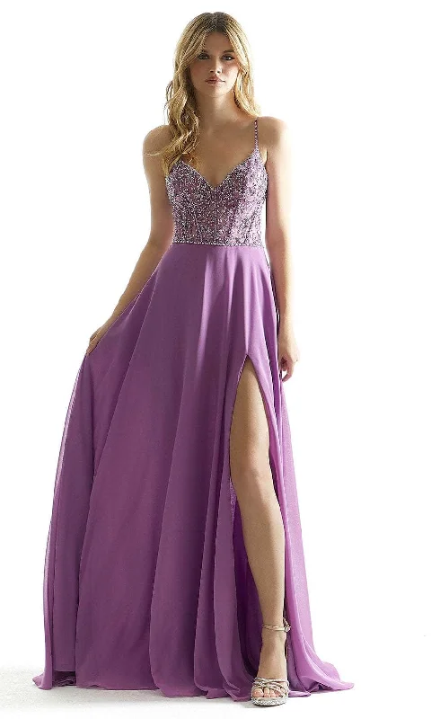 classic prom dressesMori Lee 49070 - Crystal Beads A-Line Prom Dress