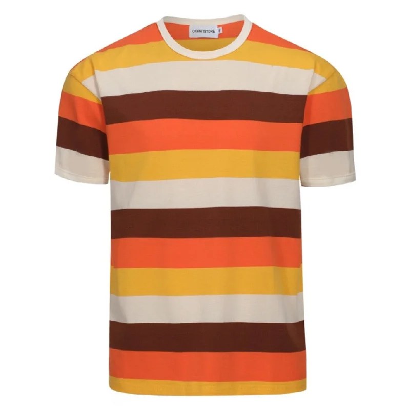 women's tops for those who love to dress up their casual looks with stylish topsMen's 70s Retro Striped Cotton T-Shirt