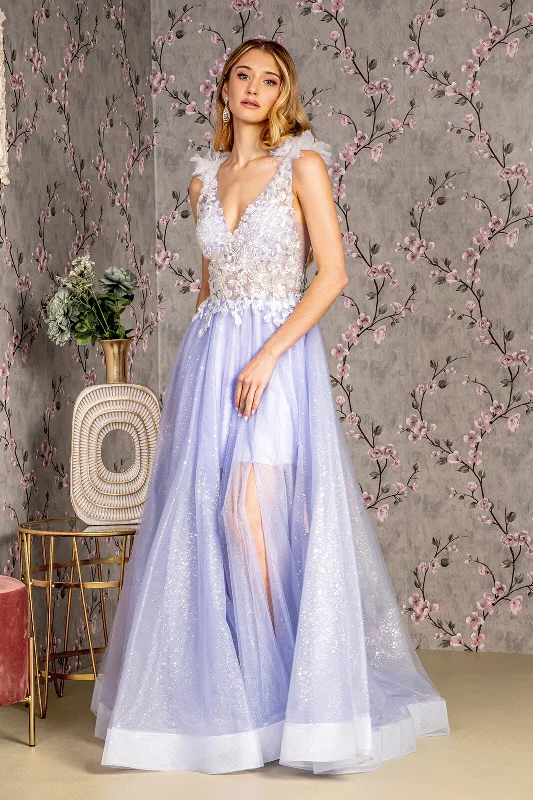 Formal Dress Alterations Near MeApplique Sleeveless Sheer A-line Gown by GLS Gloria GL3393