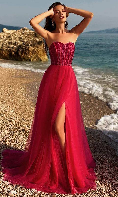 thigh-high slit prom dressesBlush by Alexia Designs 12133 - Sweetheart A-Line Prom Gown