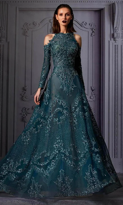 ready-to-wear prom dressesMNM COUTURE K3856 - Cold-Shoulder Prom Gown