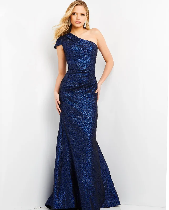 sparkly prom dressesJovani - 06751 One Shoulder Metallic Jacquard Junior Prom Dress