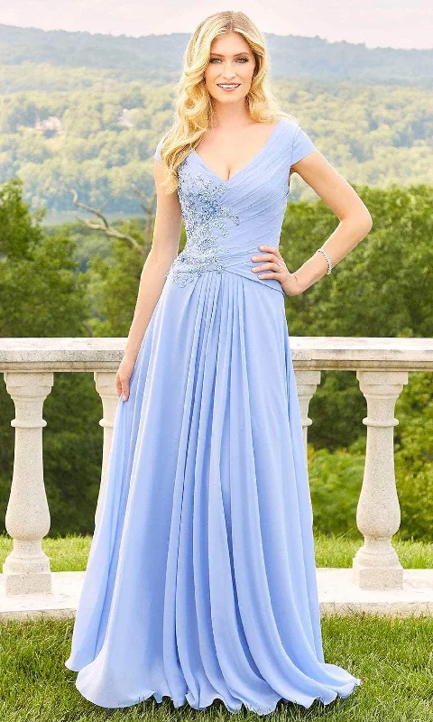 sequined prom dressesMori Lee 72510 - V-Neck Cap Sleeve A-Line Prom Dress