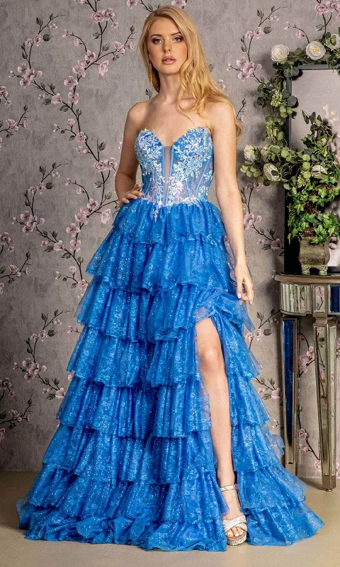 spaghetti strap prom dressesGLS by Gloria GL3461 - Sweetheart Neck Corset Bodice Prom Gown