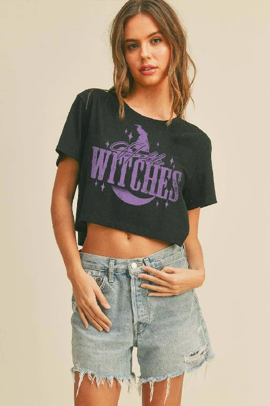 women's tops for those who believe in expressing their individuality through fashionHello Witches Crop Top