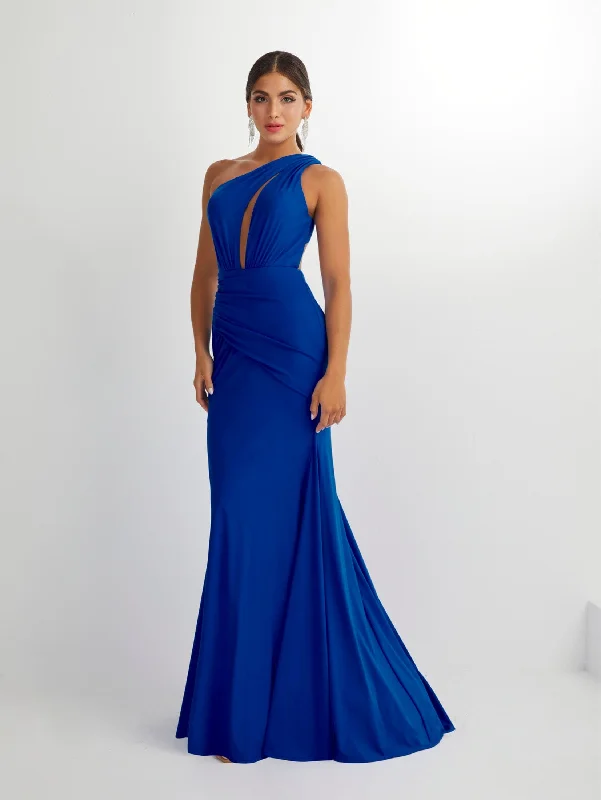 Formal Dress for Grammy AwardsFitted Spandex One Shoulder Keyhole Gown by Studio 17 12905