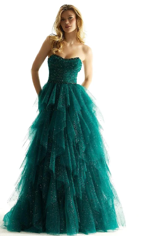 mermaid prom dressesMori Lee 49015 - Flounced Tulle Prom Dress