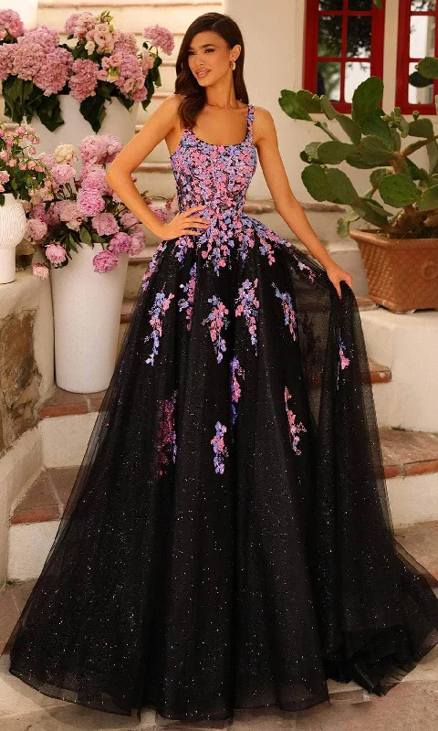 prom dresses with beaded accentsAmarra 88767 - Floral Sequin Prom Dress