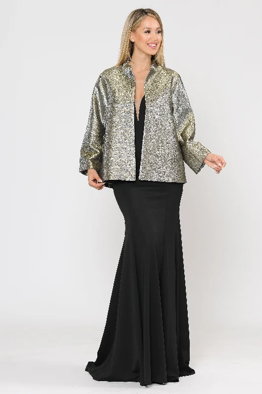 Formal Dress for Talent ShowsPlus Size Two Tone Metallic Formal Jacket by Poly USA JK1908