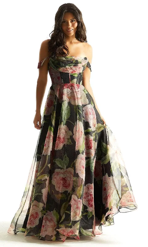 flutter sleeve prom dressesMori Lee 49085 - Floral Printed Strapless Prom Dress