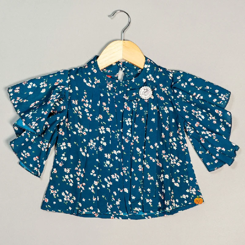 women's tops for those who appreciate subtle and muted tonesFloral Print Design Top for Kids