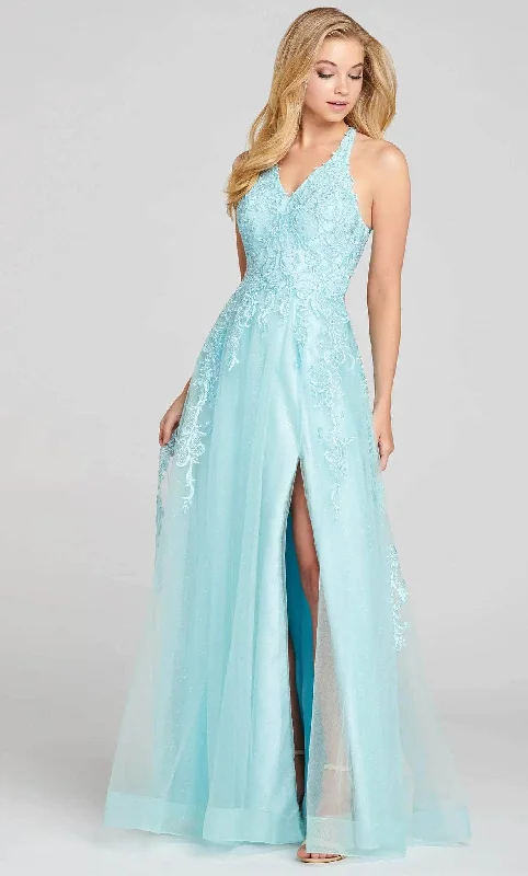 prom dress alterationsColette for Mon Cheri CL12120 - V-Neck Lace Appliqued Prom Gown