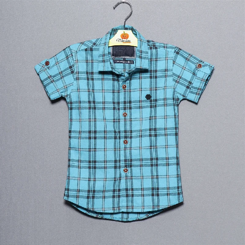 women's stylish topsBlue Check Shirt for Boy