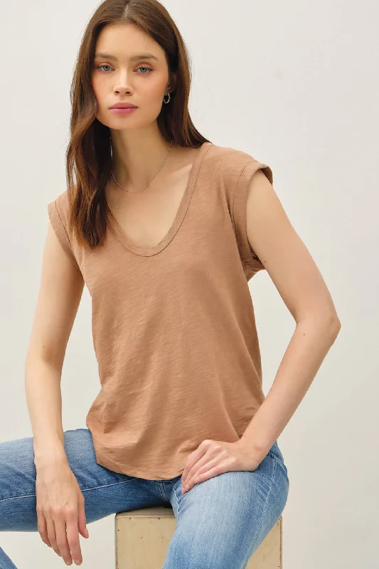 women's tops for those who refuse to compromise on styleGarment Dyed Cap Sleeve Top