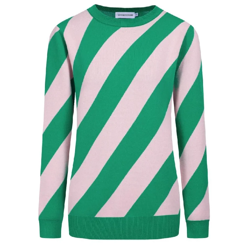 women's tops for cocktail partiesWomen's vintage green striped knit T-shirt