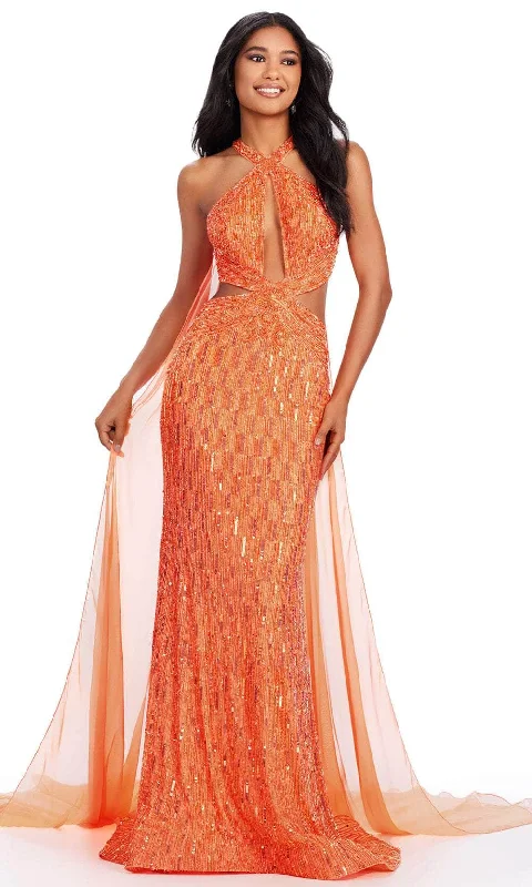 elegant prom dressesAshley Lauren 11499 - Fully Beaded Cutout Prom Dress