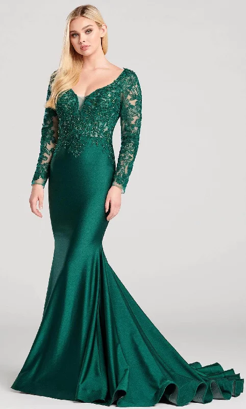 prom dresses for hourglass figuresEllie Wilde EW22028 - Cutout Back Mermaid Prom Gown