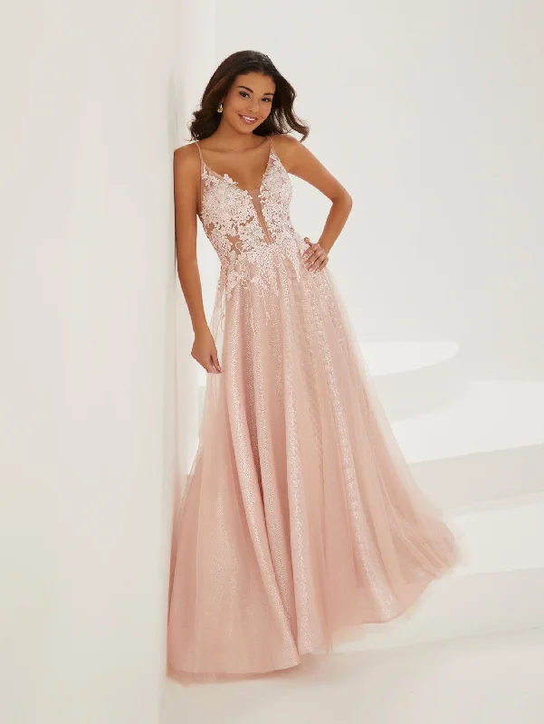 Formal Dress for Small WeddingsLace Applique Sleeveless Tulle Gown by Tiffany Designs 16932