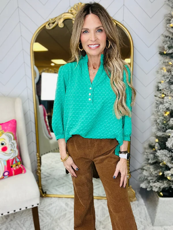 women's tops for casual FridaysPERFECT PLAN TOP- GREEN-WAREHOUSE SALE