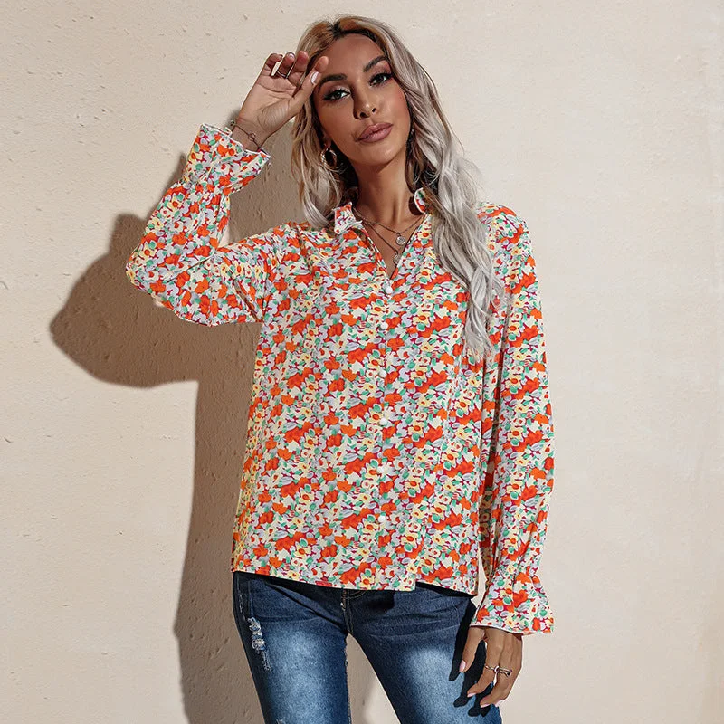 women's tops for those who want to make a fashion statementJulia Fashion - Shiny Home Printed Casual Shirt