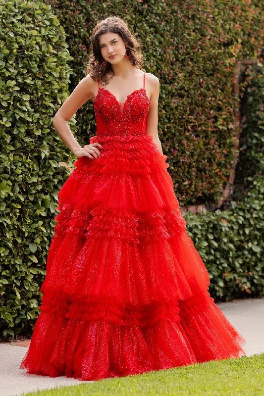 Formal Dress for Opera NightsSleeveless A-line Ruffled Gown by Cinderella Couture 8163J