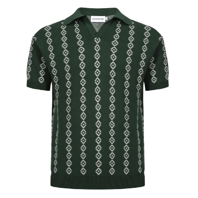 cropped women's topsMen's Dark Green Knit Polo Shirts