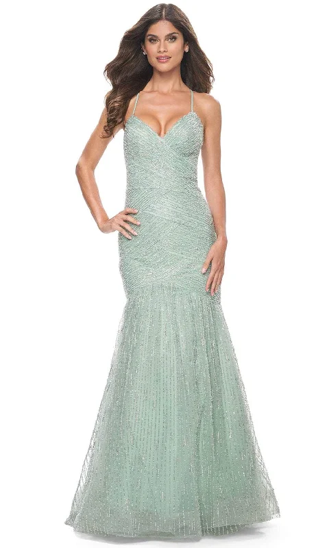 prom dresses for springLa Femme 32026 - Beaded Trumpet Prom Dress