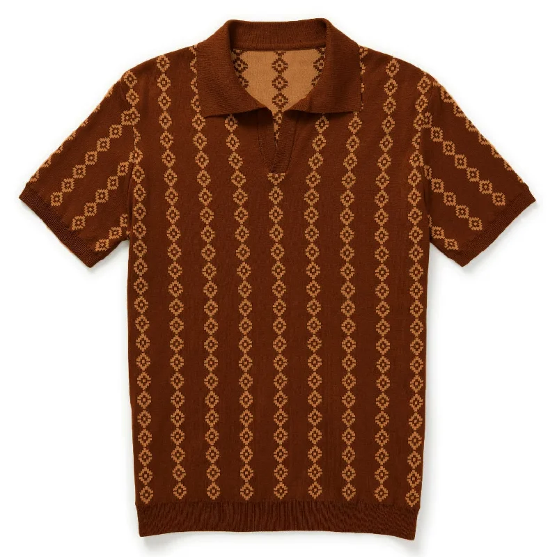 women's tops for casual FridaysMen's Dark Brown The Sebastian Knit Polo Shirt