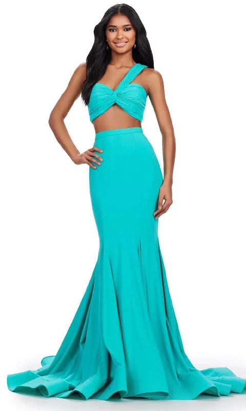 corset prom dressesAshley Lauren 11646 - Asymmetric Two Piece Prom Gown