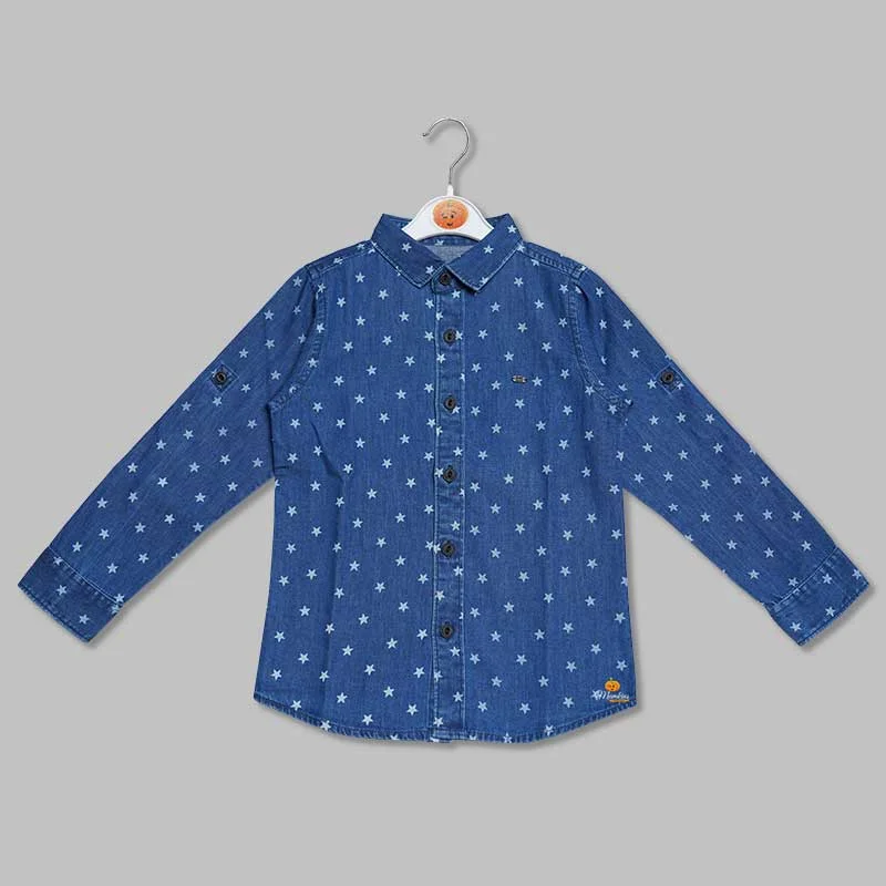 women's tops that offer a perfect blend of style, comfort, and affordabilityBlue Printed Shirt for Kids