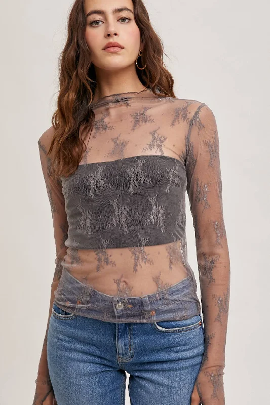 tank tops for womenFloral Embroidery Lace  Layering Top