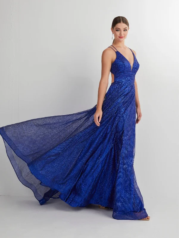 Formal Dress for Formal DinnersGlitter Tulle Sleeveless A-line Gown by Studio 17 12895