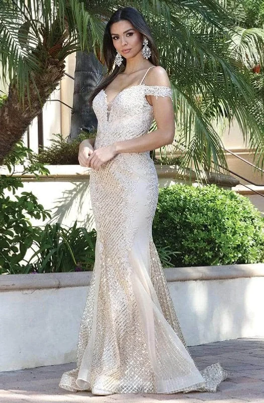 prom dress inspiration galleriesDancing Queen - Lace Sequin Mermaid Prom Gown 2995 - 1 pc Champagne In Size S Available