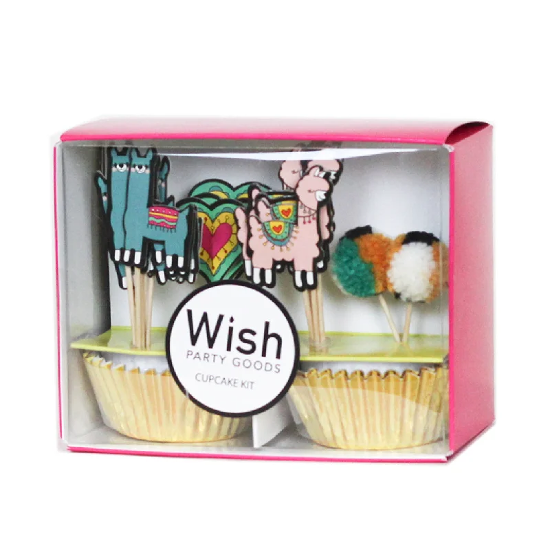 women's tops for those who value both quality and affordabilityBoho Llama Cupcake Kit | 24 Toppers & Liners