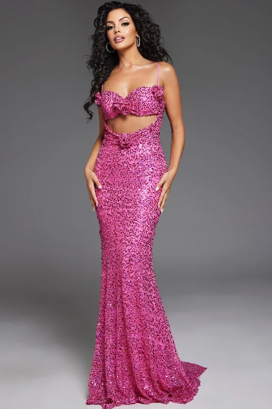 Formal Dress for Bar MitzvahsSequin Fitted Sleeveless Slit Gown by Jovani D5403