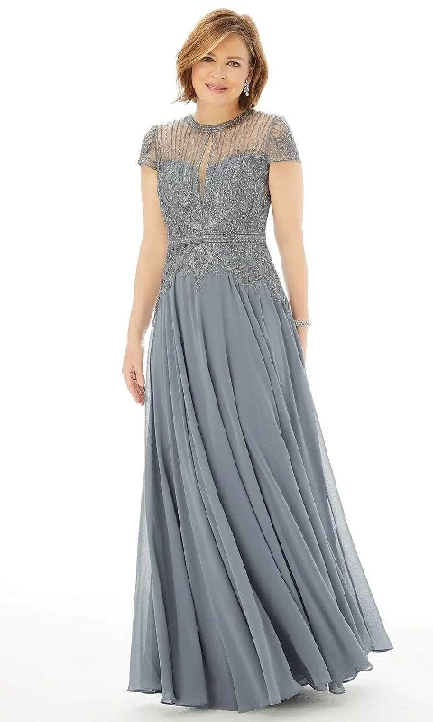 high-low prom dressesMGNY By Mori Lee - 72221 Cap Sleeve Embroidered Prom Gown