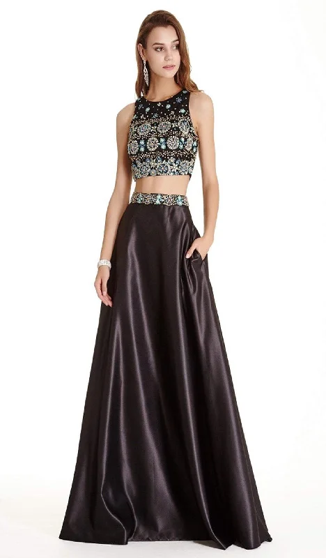 empire waist prom dressesAspeed Design - Two Piece Bedazzled A-line Prom Dress