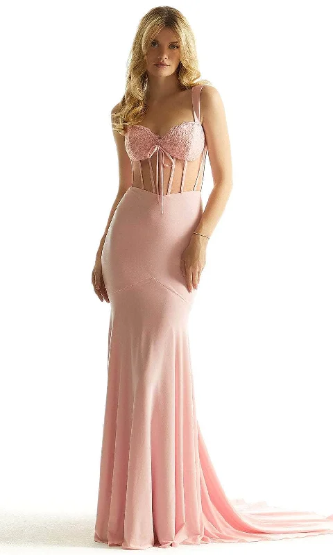 beaded prom dressesMori Lee 49061 - Sheer Midriff Mermaid Prom Dress