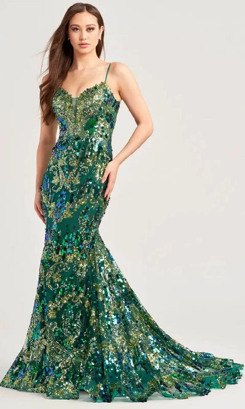 bodycon prom dressesEllie Wilde EW35228 - Novelty Sequin Sleeveless Prom Dress