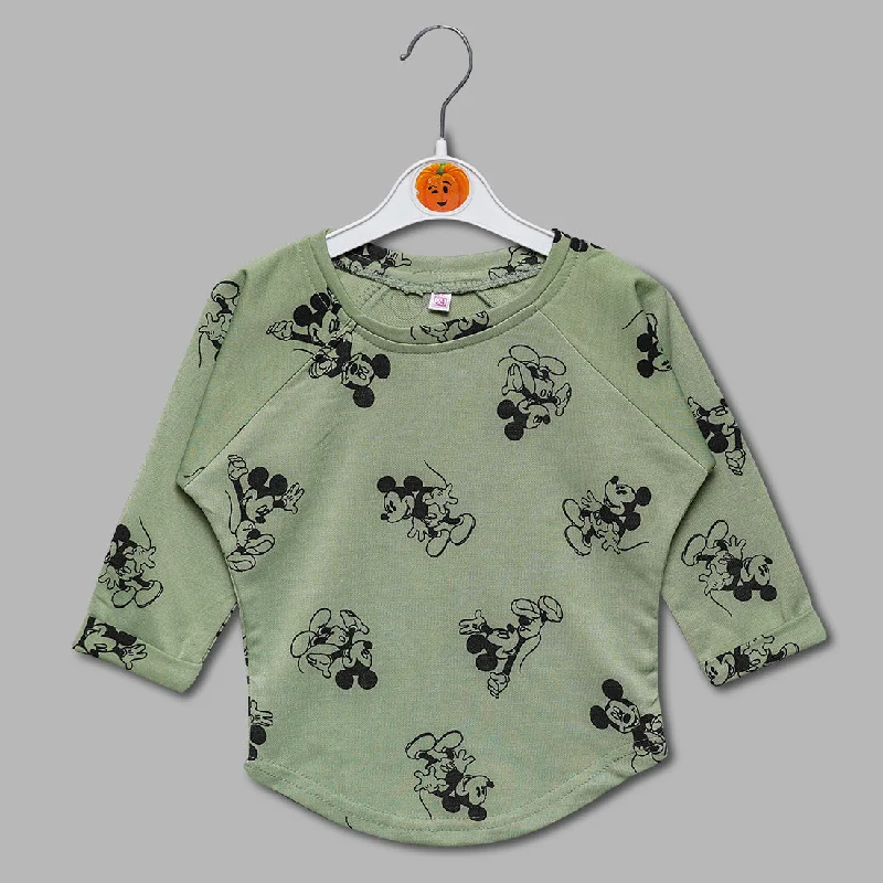 cozy women's tops for fall and winterMickey Mouse Print Top