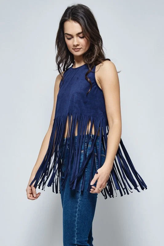 women's stylish topsFringe Crop Top